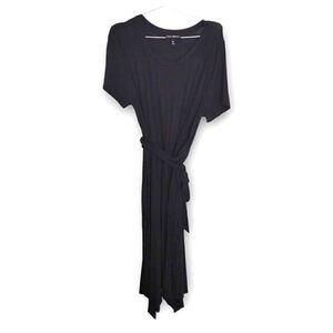 Lane‎ Bryant Dress Sz 14-16 Black Short Sleeves Knee Length Stretch Jersey Knit